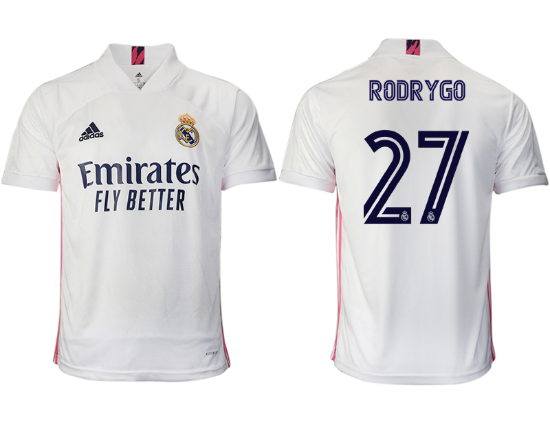 Men 2020-2021 club Real Madrid home aaa version #27 white Soccer Jerseys